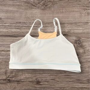 Women's White and Yellow Bralette